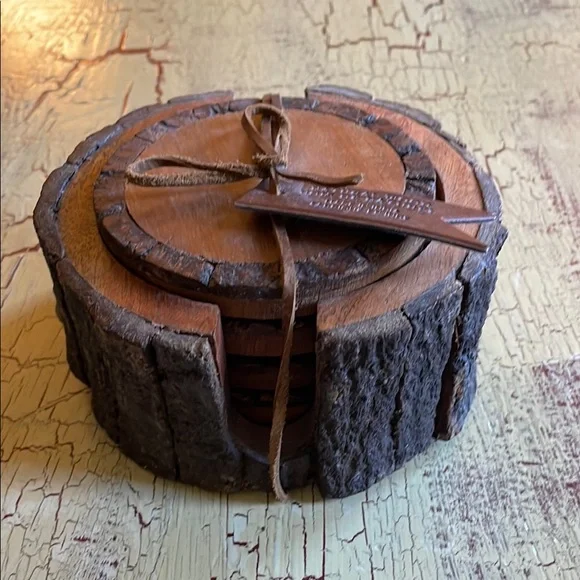 Rustic Wooden Coaster Set - Picture 1 of 4
